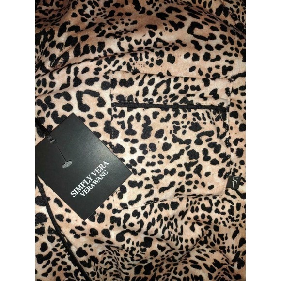 Simply Vera VERA WANG 3PC Pajama Loungewear Set Headband Brown Animal Leopard - Picture 2 of 5